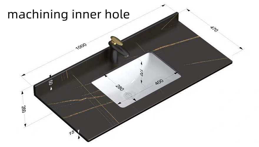 Sintered stone inner hole processing Sintered stone inner hole processing