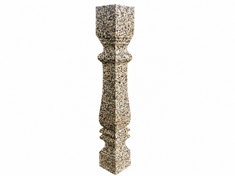 Finished granite square baluster with profiled decorative faces Finished granite square baluster with profiled decorative faces