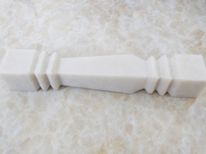 White marble square baluster sample after profiling and polishing White marble square baluster sample after profiling and polishing