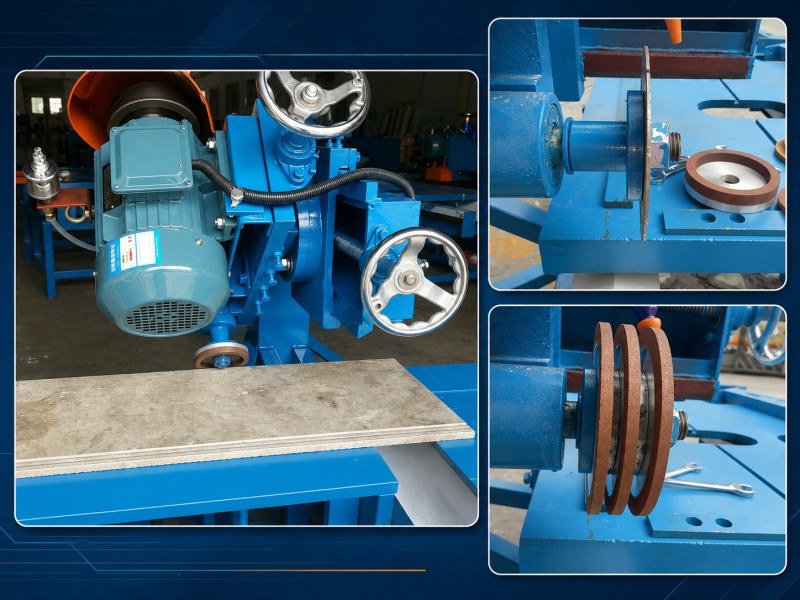 yMotor, belt drive and manual adjustment details of the YTQS-2-1200 tile cutting machine yMotor, belt drive and manual adjustment details of the YTQS-2-1200 tile cutting machine